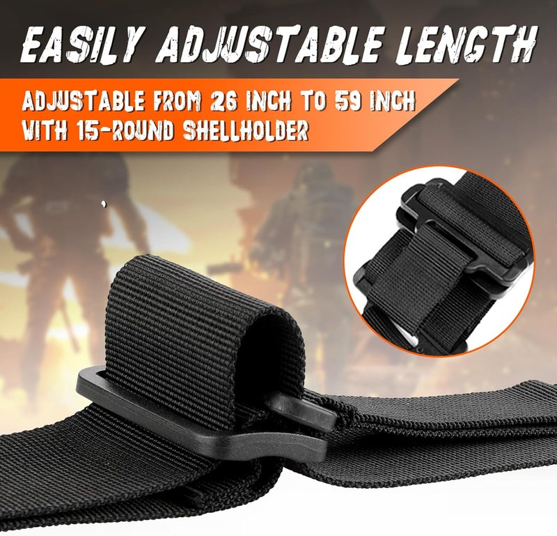 ZZY Shotgun Sling with Shell Holder Shotgun Sling for 12ga Gun Sling for Shotgun with 15 Shell Holders Gun Sling - Image 3